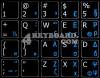 Black Greek - English Non-Transparent Keyboard Stickers Blue-White 15x15 (OEM)